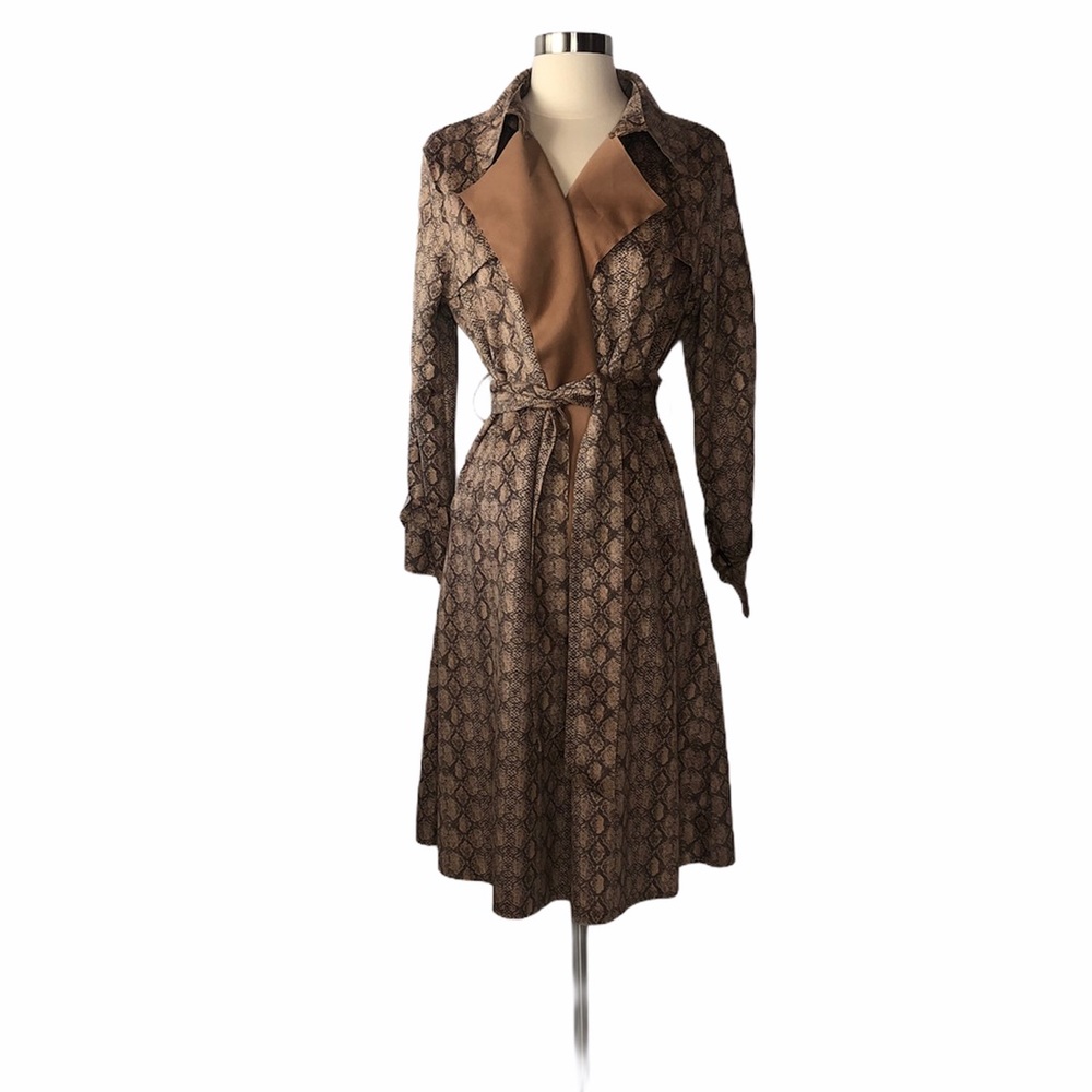Few Moda Snake Skin Print Trench Coat Size Small